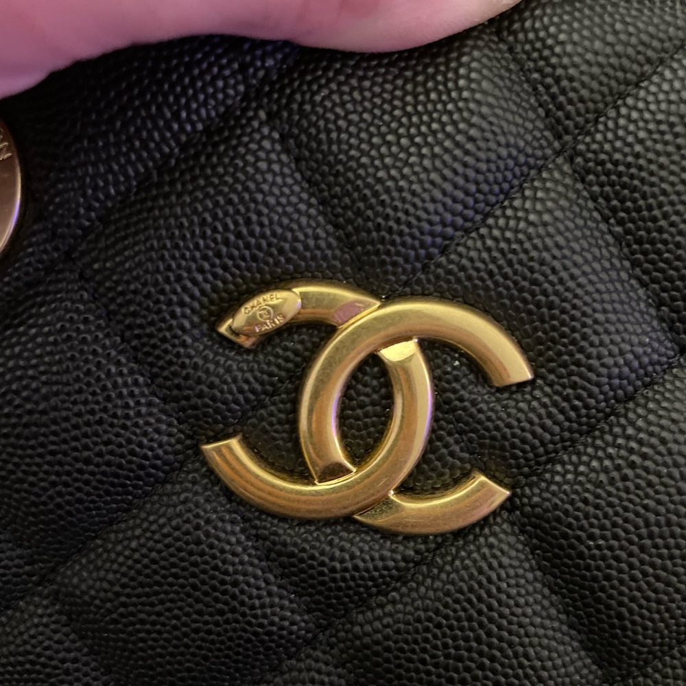 Chanel Black Quilted Tote with Gold Accents - Picture 2 of 16
